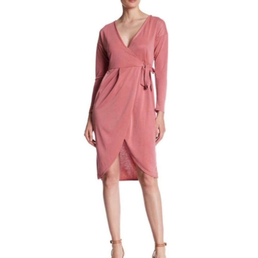 TopShop Long Sleeve Mauve Dolman Wrap dress